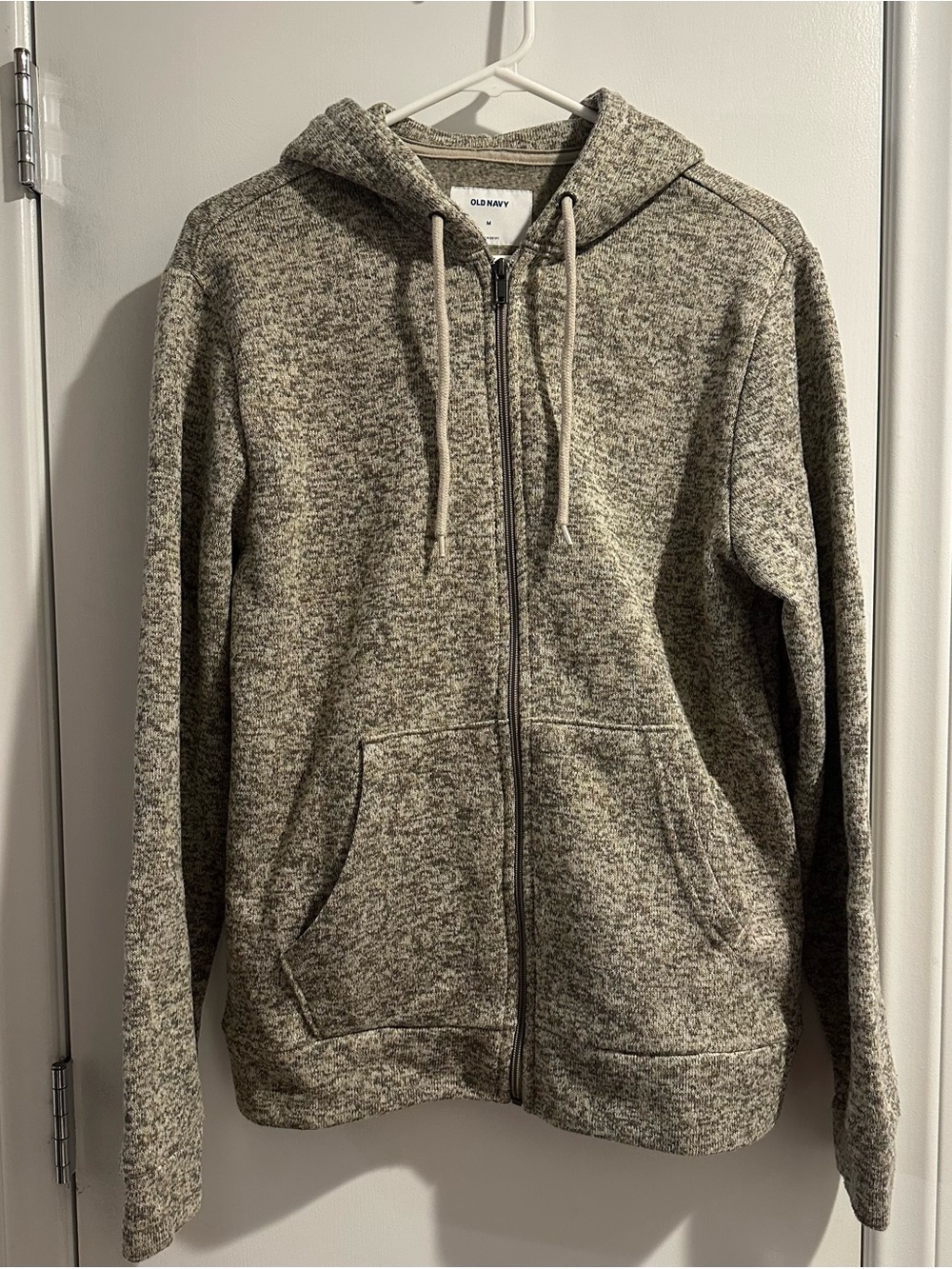 Old Navy Men's Marled Gray Zip-Up Hoodie Sweater Medium